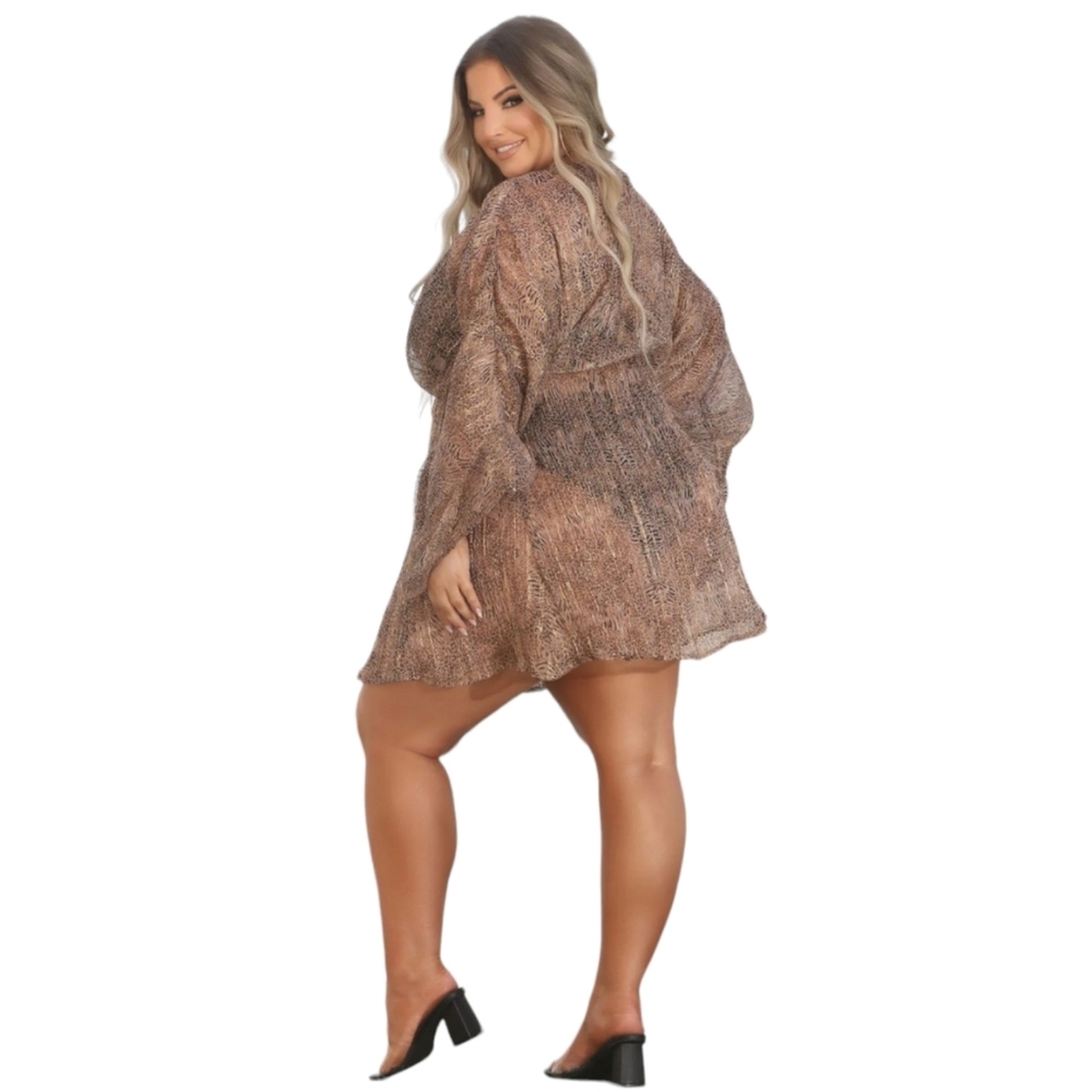 Mini Fashion Nova Sheer Animal Print Cover Up - Picture 2 of 10
